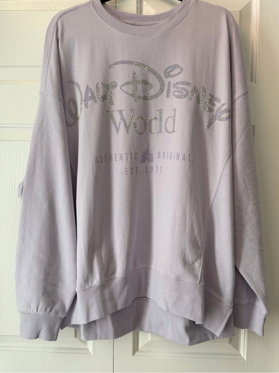 Disney Sweaters - NEW Walt Disney World Lilac Crewneck Sweatshirt with Rhinestone Logo Oversized